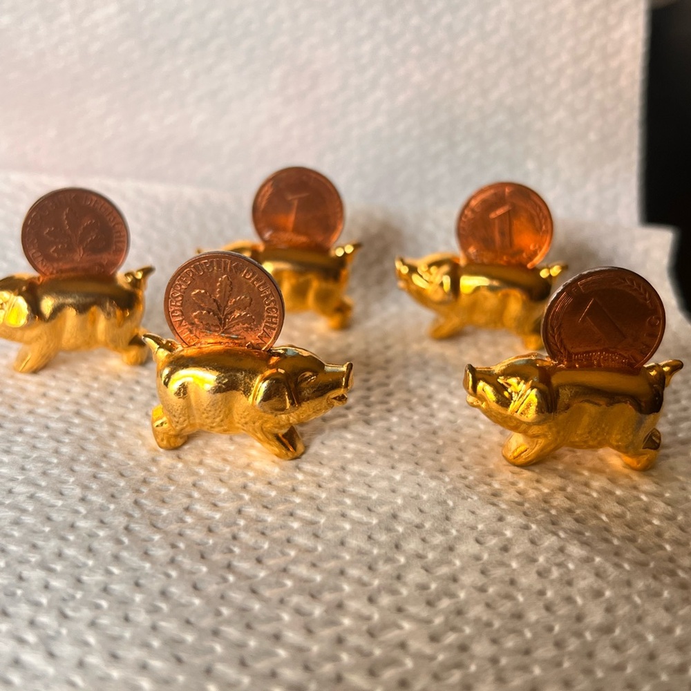 Gold lucky Piggy Figurines